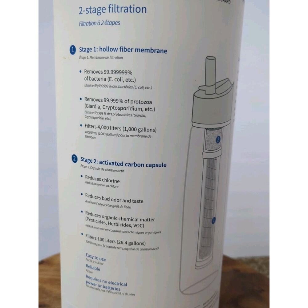 LifeStraw Go Water Filter Bottle with 2 Stage Integrated Filter Purple - Picture 2 of 4